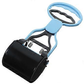 Portable Dog Waste Pooper Scooper Long Handle Easy Outdoor Cleaning Tool Black Blue