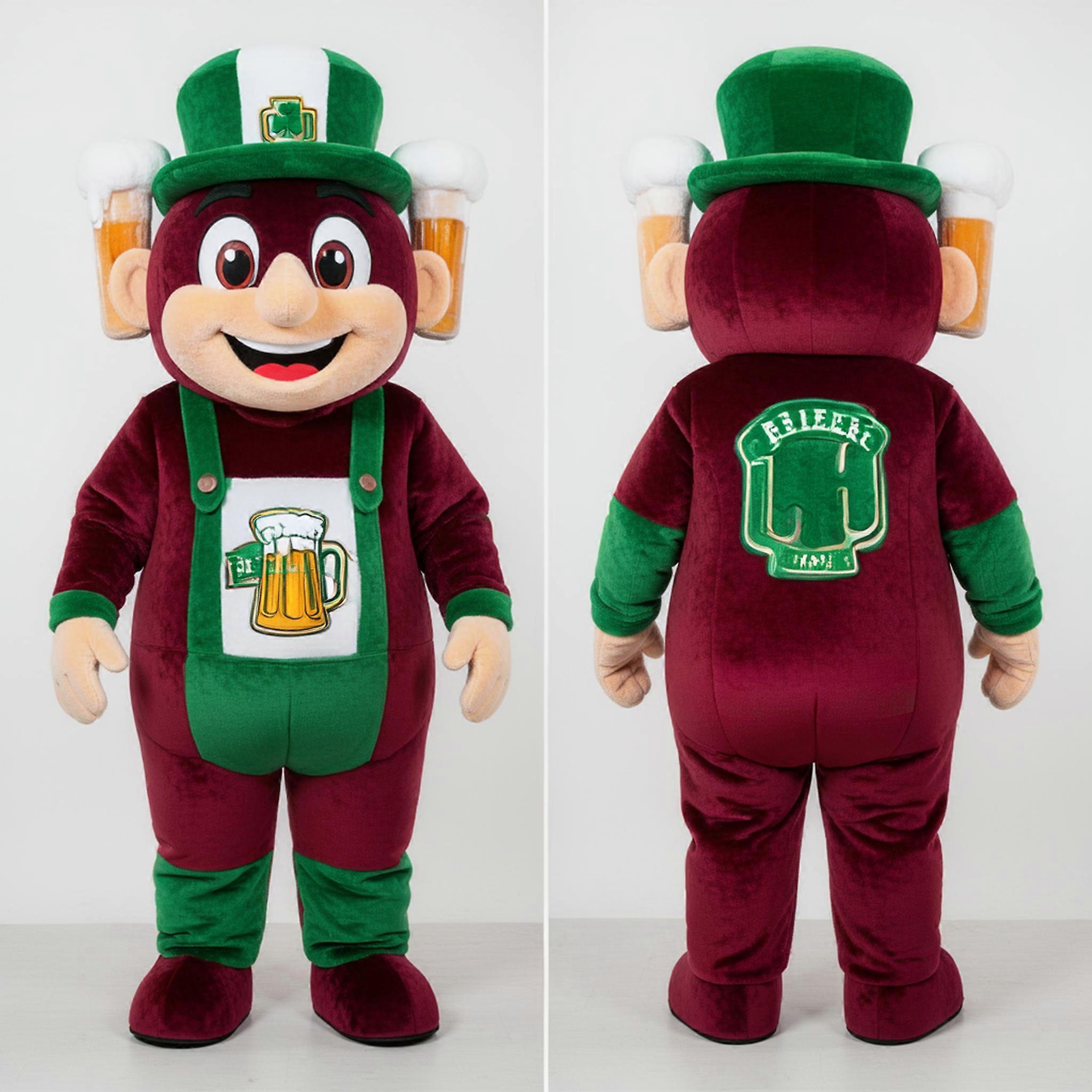 MASTICOT Emerald Green Cheerful Green Beer Mascot
