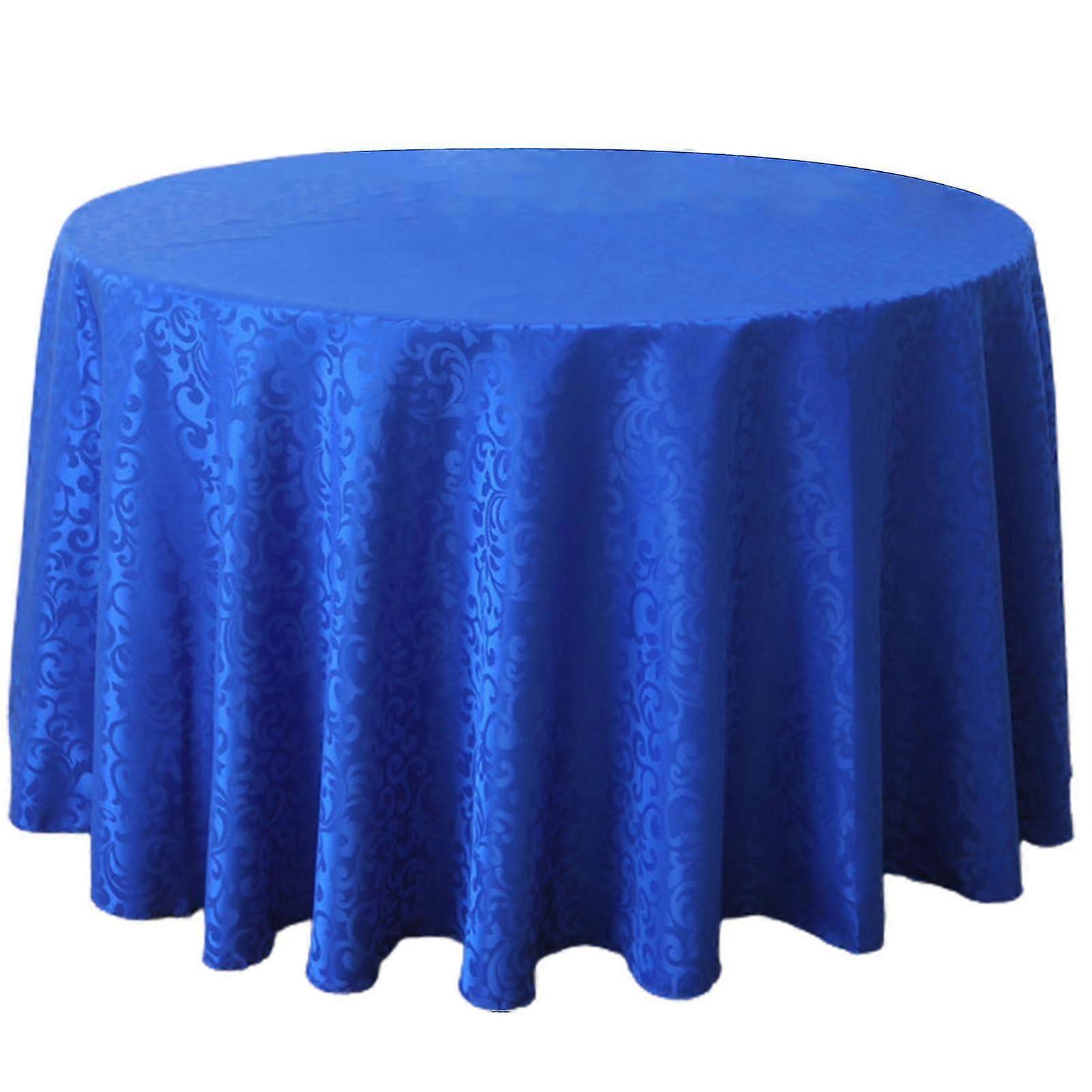 Machine Washable Round Spillproof Tablecloth 180cm Royal Blue Polyester
