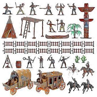 1 Set Miniature Indians Models Character Model Decorations Cowboys Indians Figures Simulation Indians Model
