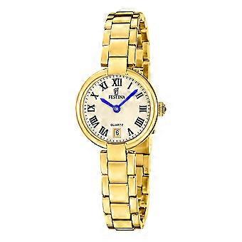Festina Ladies Gold Mademoiselle 26mm PVD Plated Stainless Steel Dress Watch F20786-2