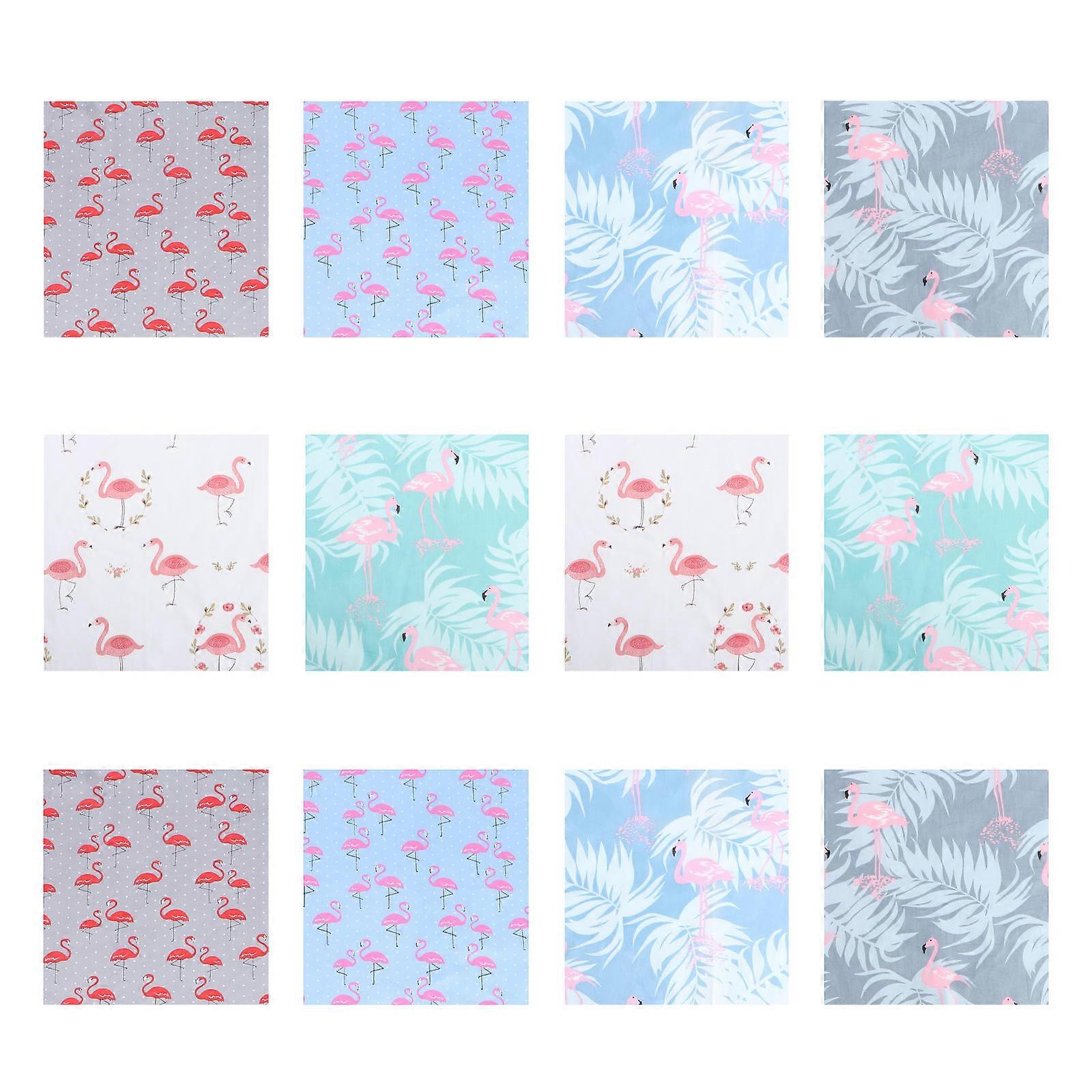 DIY Patchwork Cloths Hawaiian Theme for Crafting Projects 12Pcs Pack