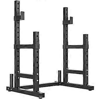 2-Tier Weight Plate Rack, Steel, Barbell Storage up to 300 kg, Black