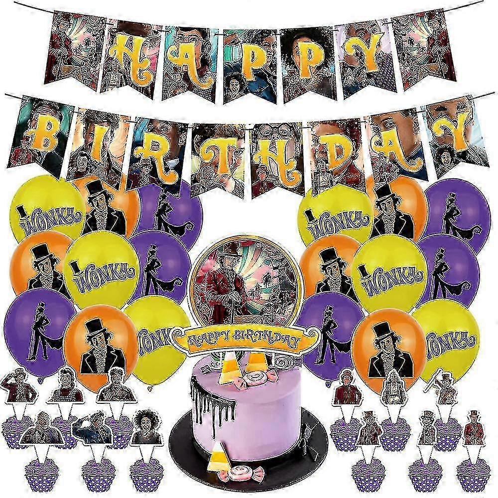 Wonka-Themed Birthday Decoration Kit