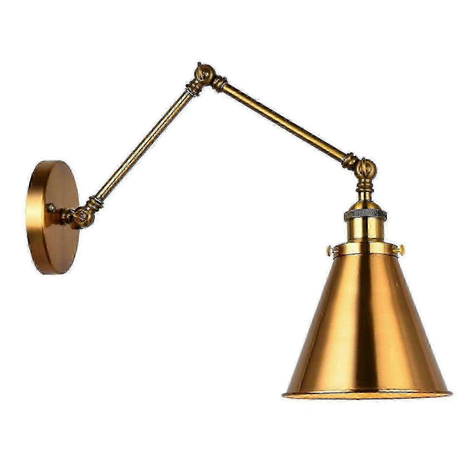 Brass-Finish Adjustable Wall Sconce