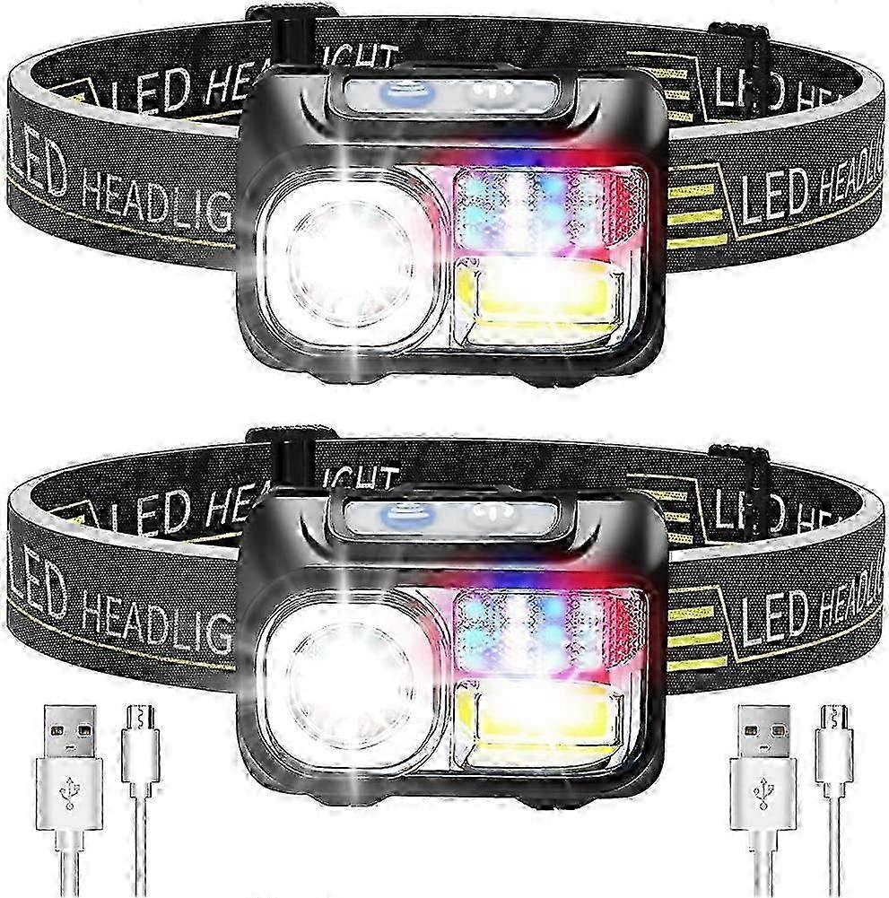 Rechargeable LED Headlamp. Waterproof Powerful Head Torch with 9 Adjustable