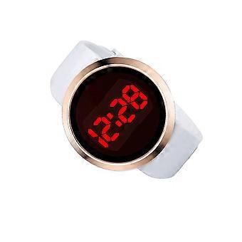LED-horloge met modieuze legeringspolsband voor tijdweergave, witte band