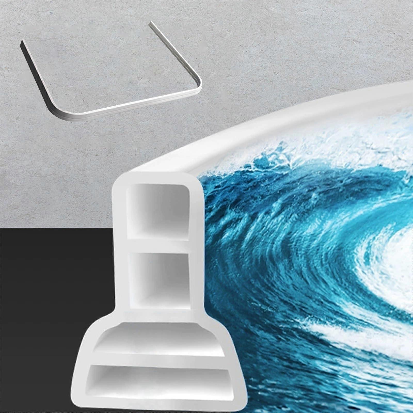 Foldable Threshold Dam Bathtub Splash Guard Shower Threshold Size 60cm/23in