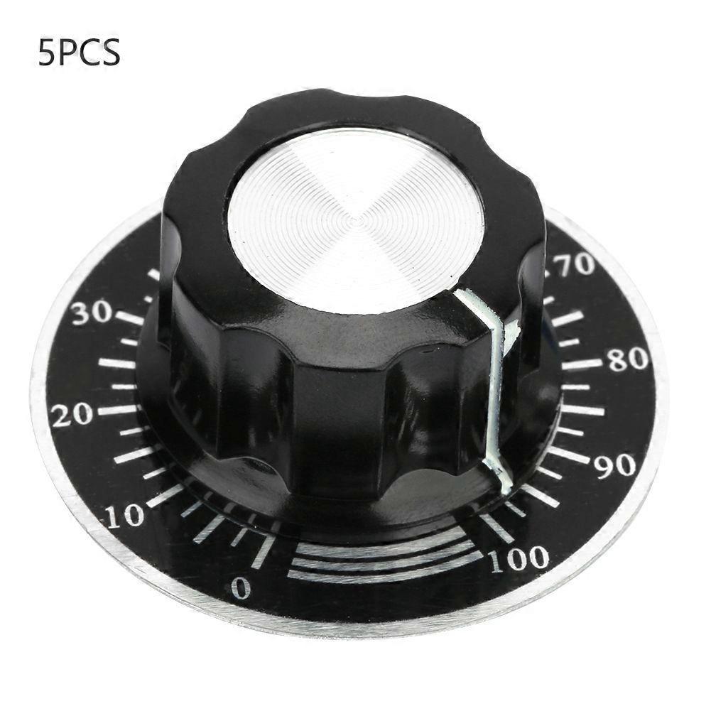 MF A03 Potentiometer Knurled Knobs Volume Control Cap Digital Dial Scale Plate YEMAA