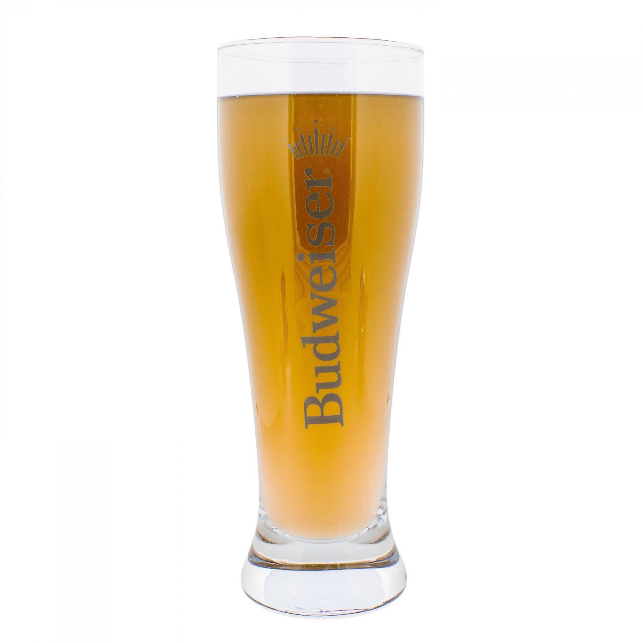 Budweiser Text Logo 16.9oz Glass Pair