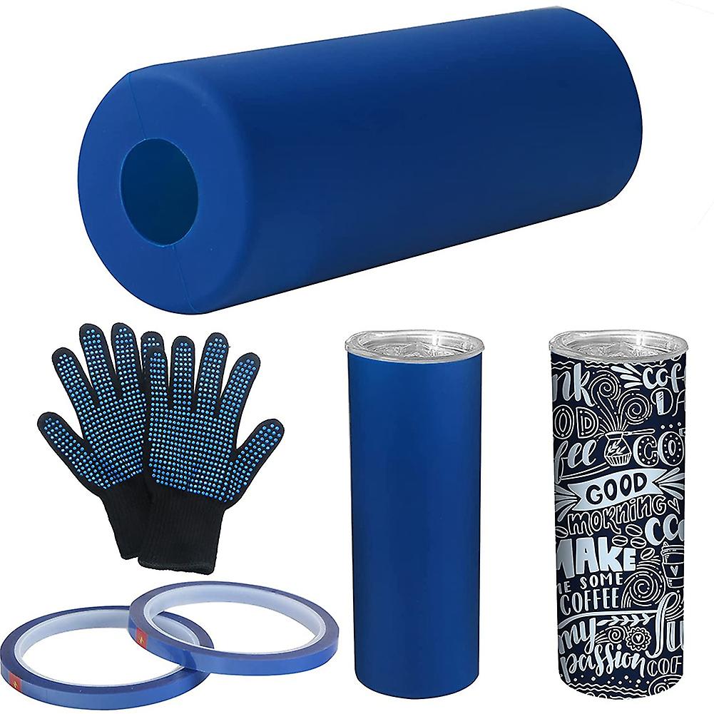 Sublimation Blanks Silicone Bands Sleeve Kit for Sublimation Tumblers 20 Skinny, Wraps Shrink Paper