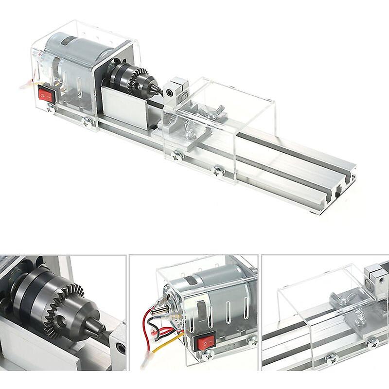 Tour En Bois Miniature 100W 7000 Tr/min - Machine Tournage DIY Avec Couvercle