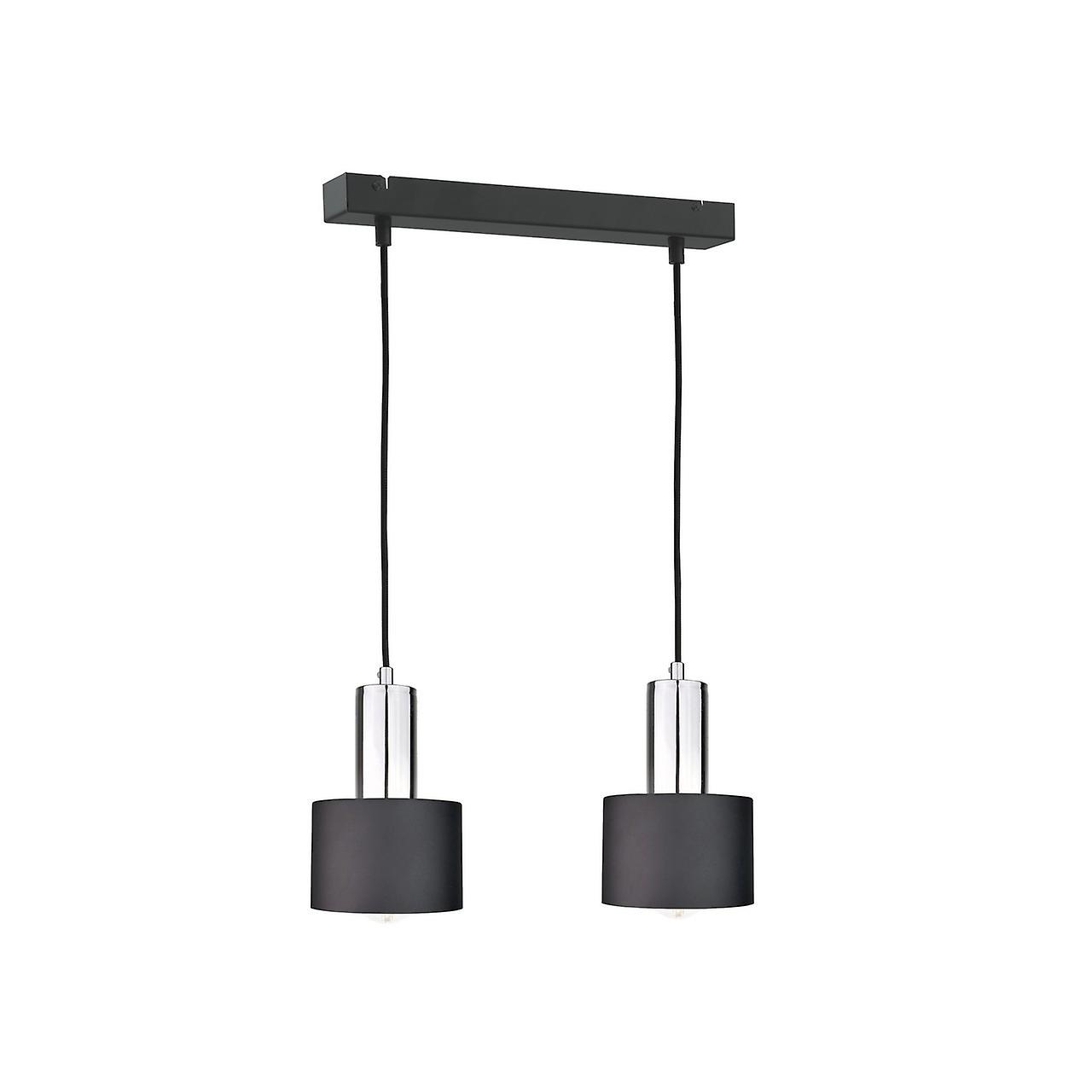 Keter Luce Bar Pendant Ceiling Light Black, Silver, 50cm, 2x E27