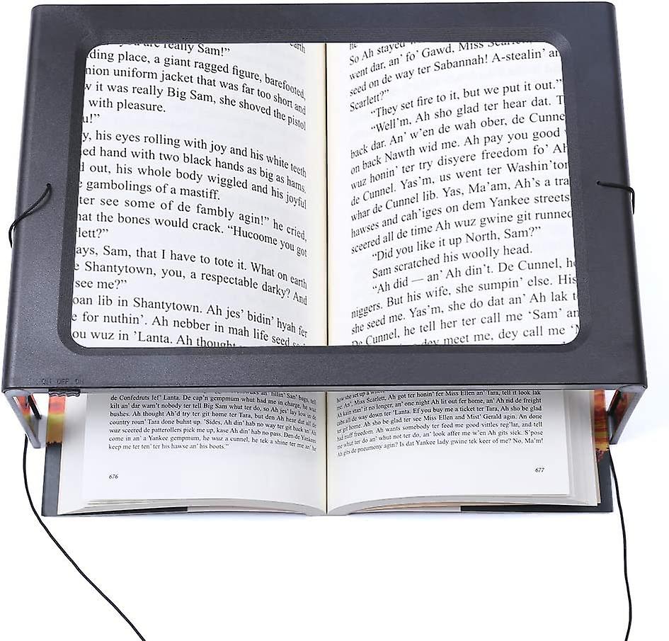 Full Page Rectangle Large Magnifier 3x LED Magnifier Portable Elderly Foldable Desk Lighting