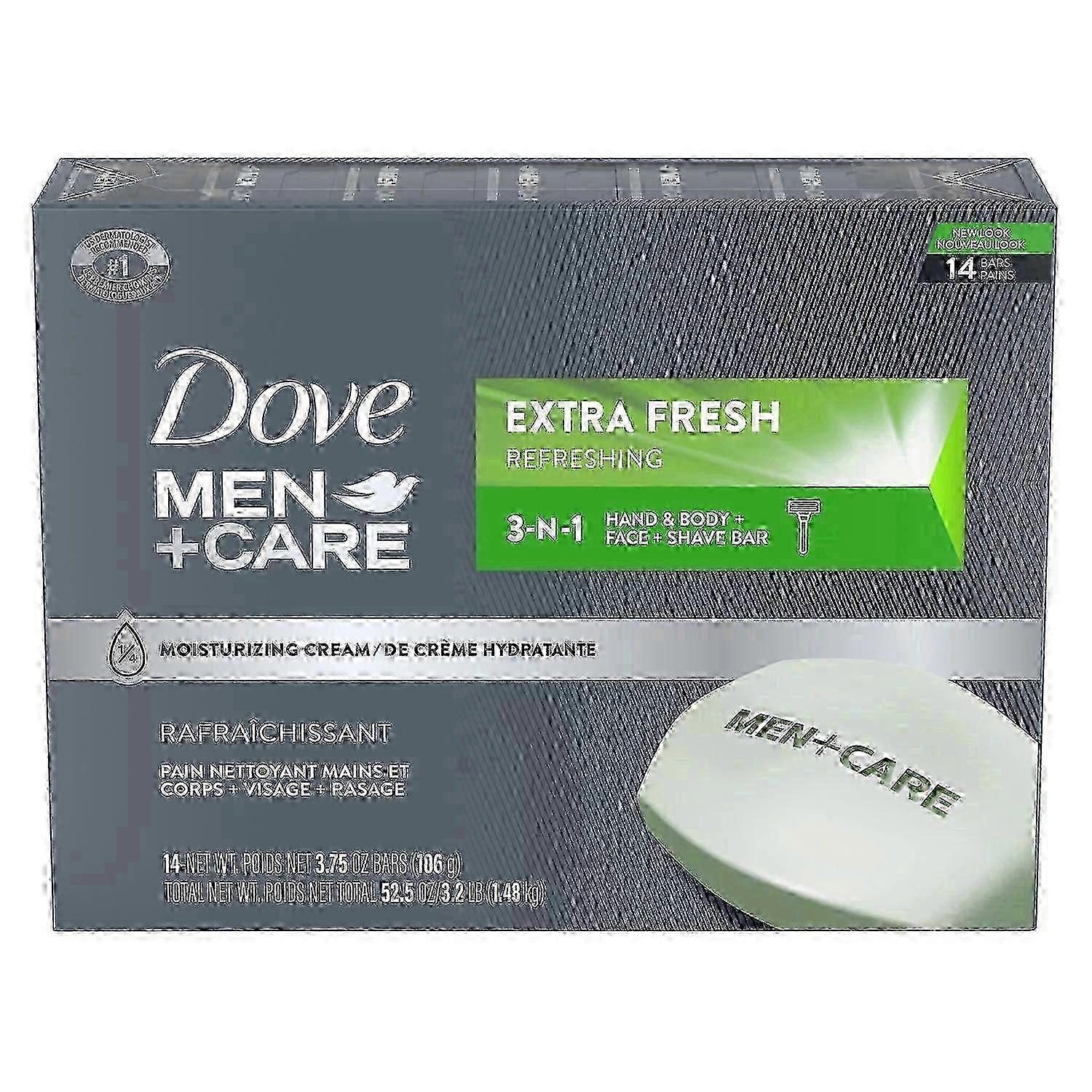 Dove Men+care Body And Face Bar Pack, Extra Fresh, 14 Ea