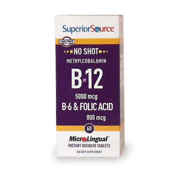 Superior Source Methylcobalamin Vit B12 5000 Mcg, B6, Folic Acid 800 Mcg 60 Tabs