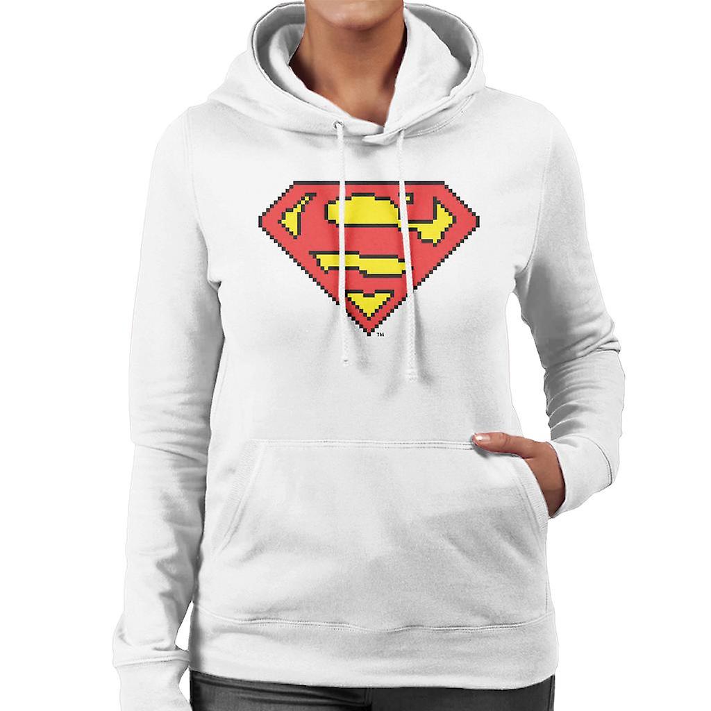 Superman Pixelated Logo Women's Hooded Sweatshirt