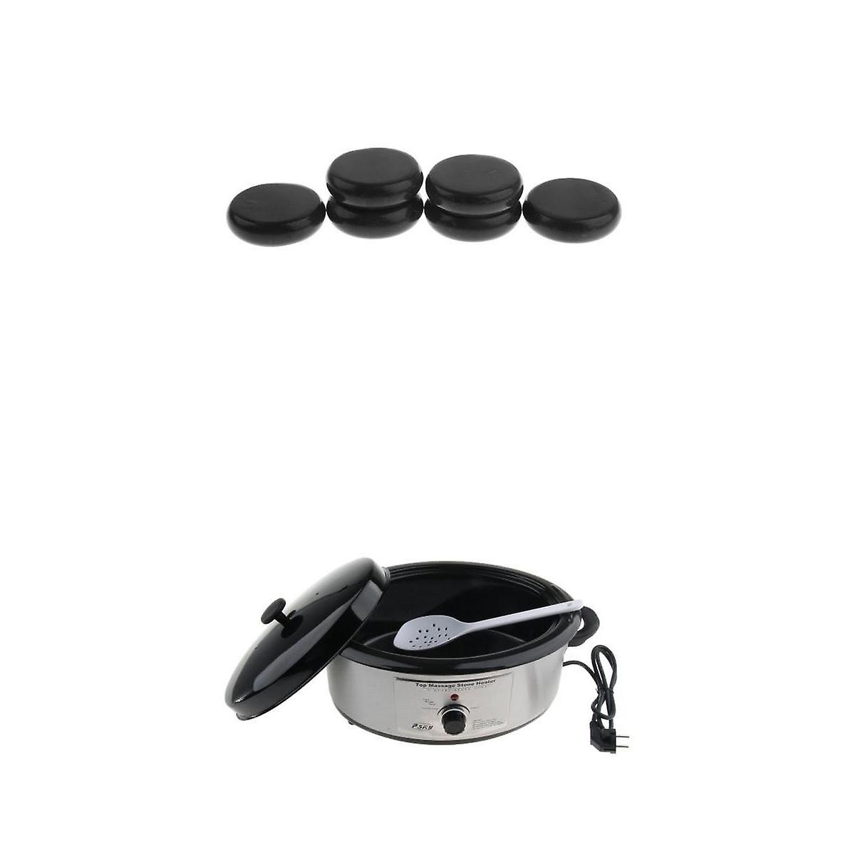 Riscaldamento Caldo SPA Massaggio Scaldapietre Riscaldatore Pot + 6pz Pietre 6x6 cm EU Plug