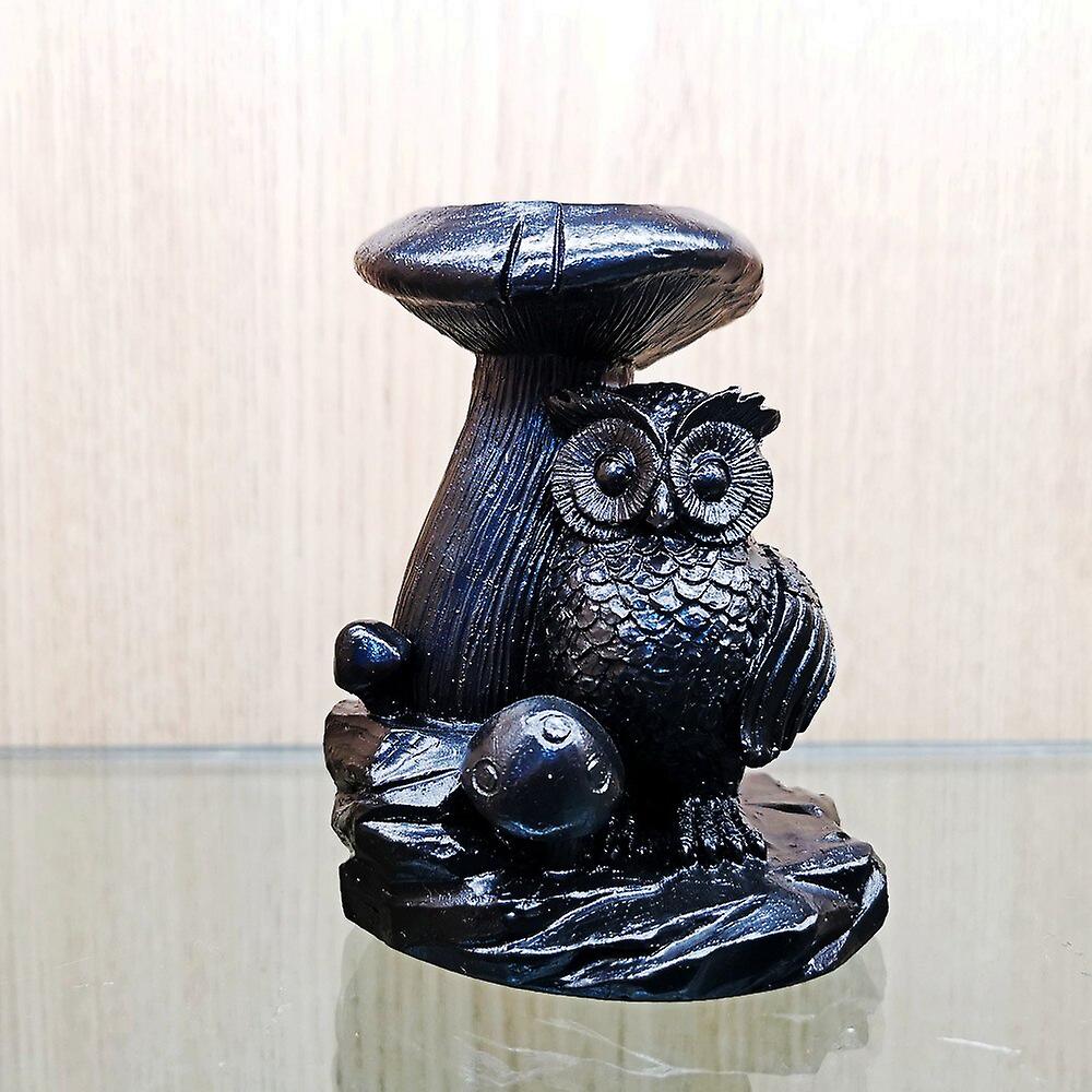 Owl Mushroom Statue Resin Ball Holder Creative Ornaments Crystal Sphere Stand Display Base Home Office Decor