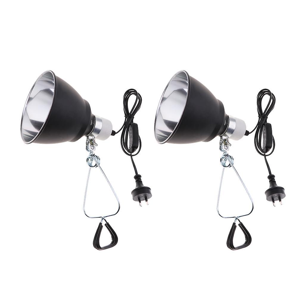 2pcs New E27 Reptile Tortoise Ceramic Heating Light Holder Black AU Plug
