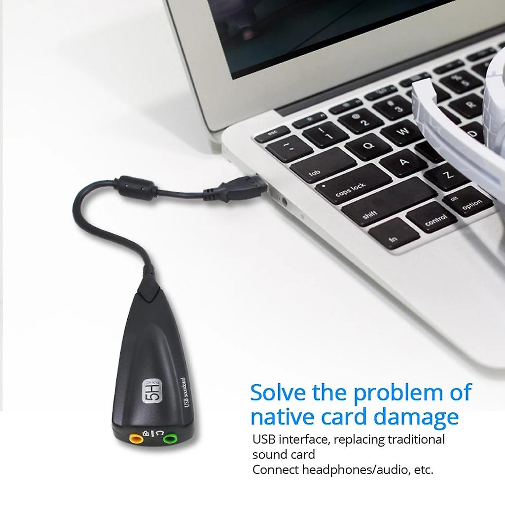 Professional 5HV2 USB External Sound Card for Laptop PC Wide