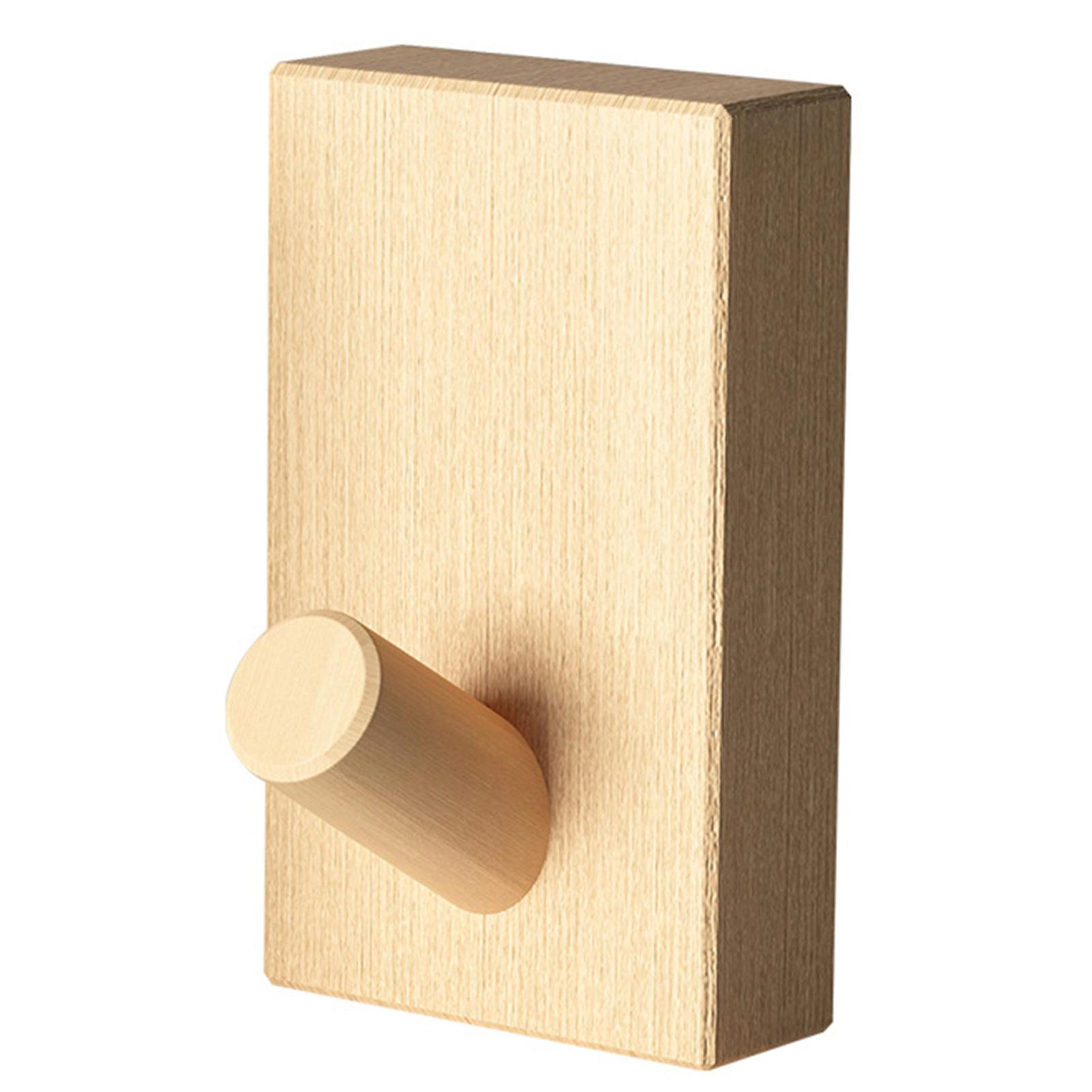 Solid Wood Door Back Hook Glue Sticky Coat Hooks Hat Hanger