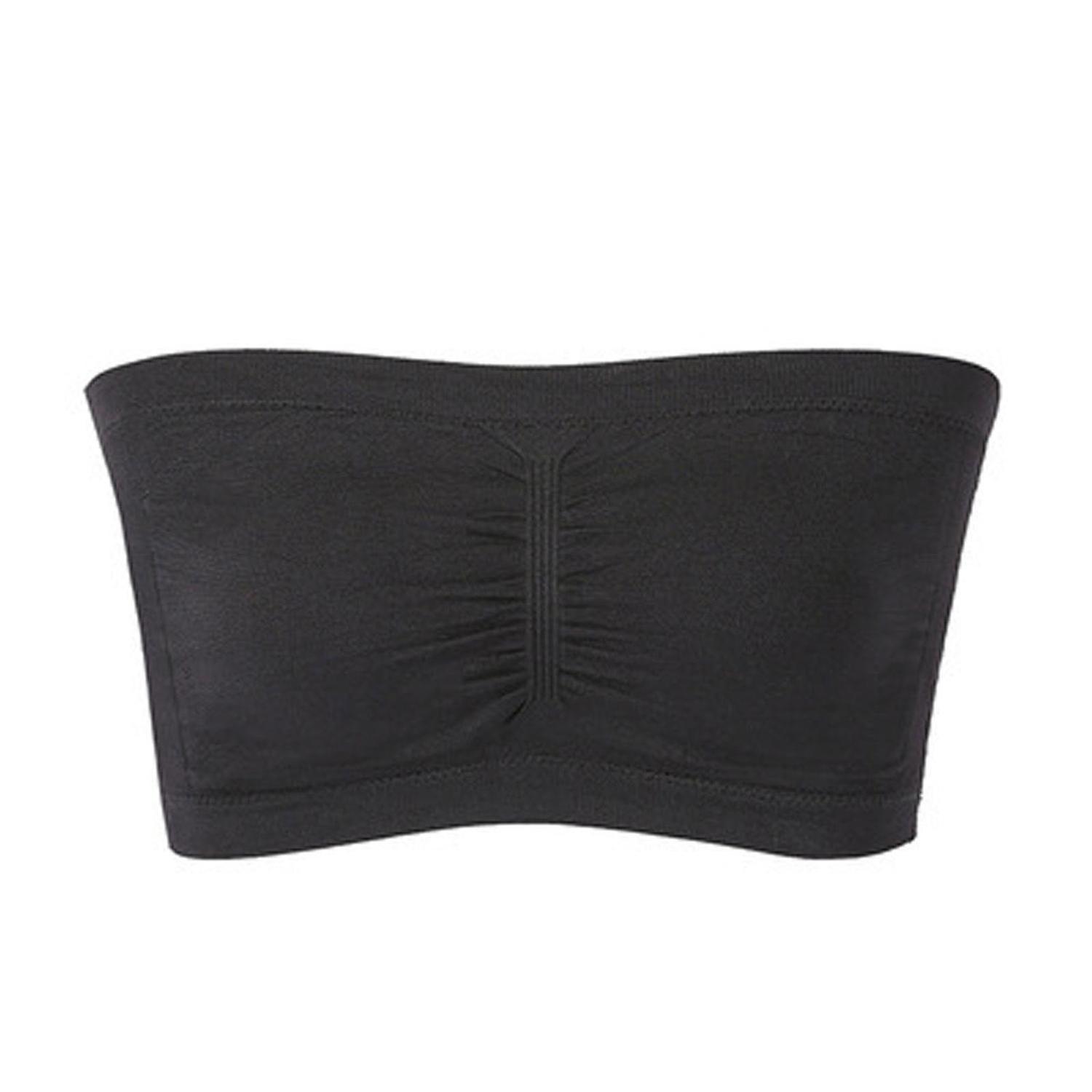 S-6xl Removable Padded Bandeau Tube Bra Top Plus Size Stretchy Strapless
