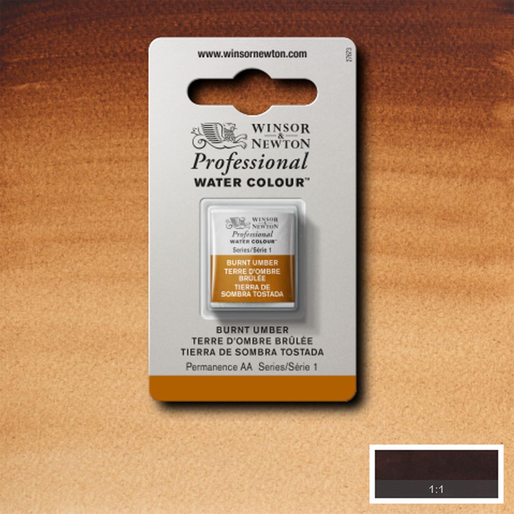Winsor & Newton Professional Water Colour Half Pan - Burnt Umber