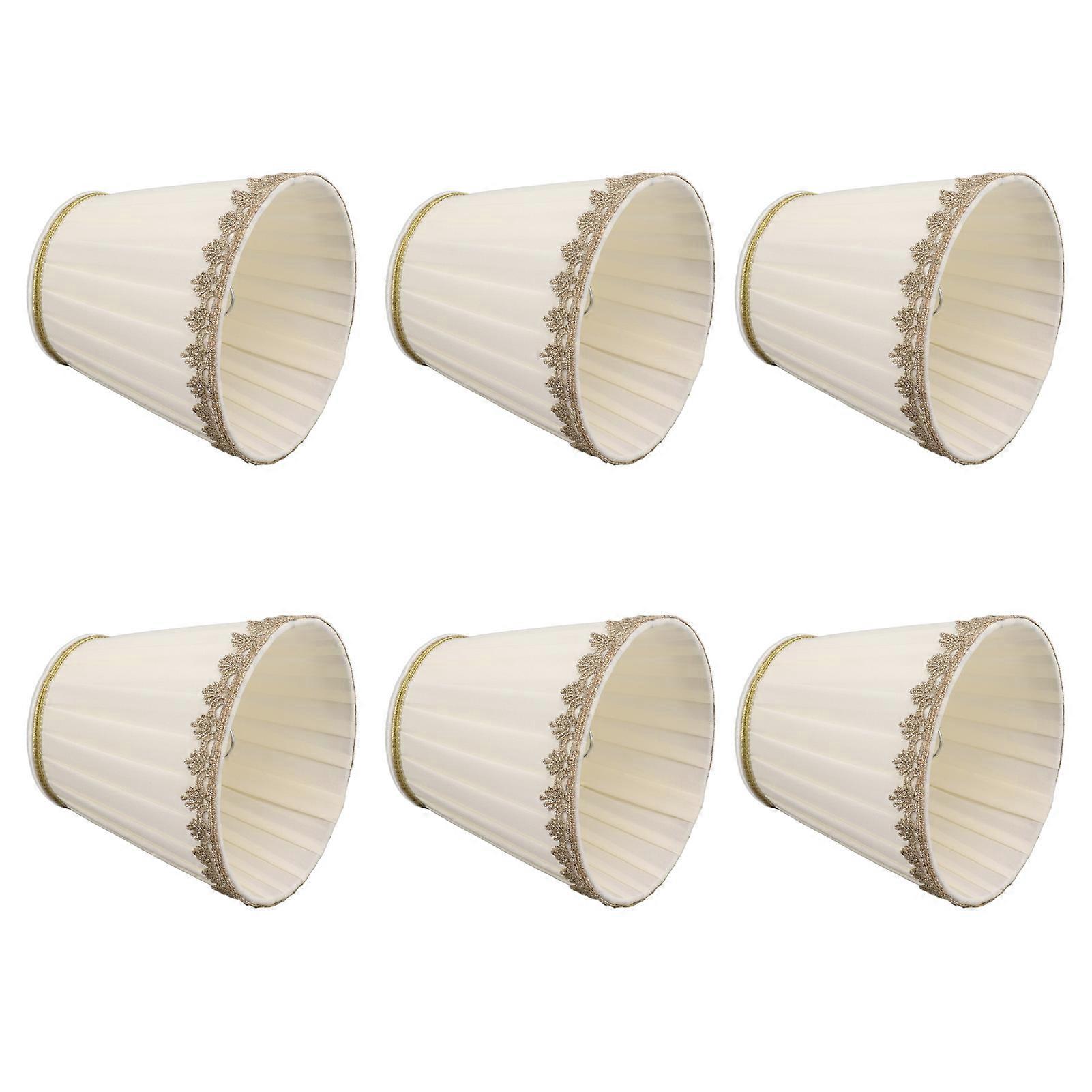 6PCS Candle Lamp Lampshade Clip On Fabrics Lampshades Set for Table Lamp Wall Lamp 