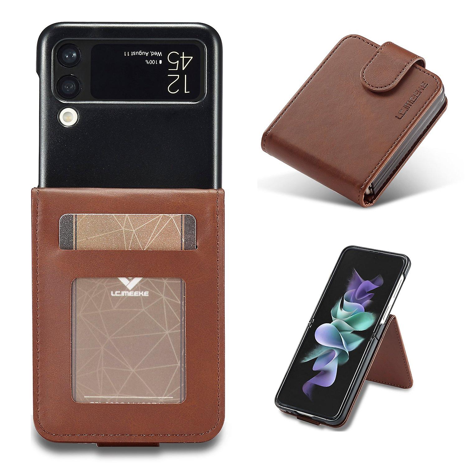 Supporting Stand Card Slot Design Phone Cover Folding Phone Case for Samsung Galaxy Z Flip3 5G