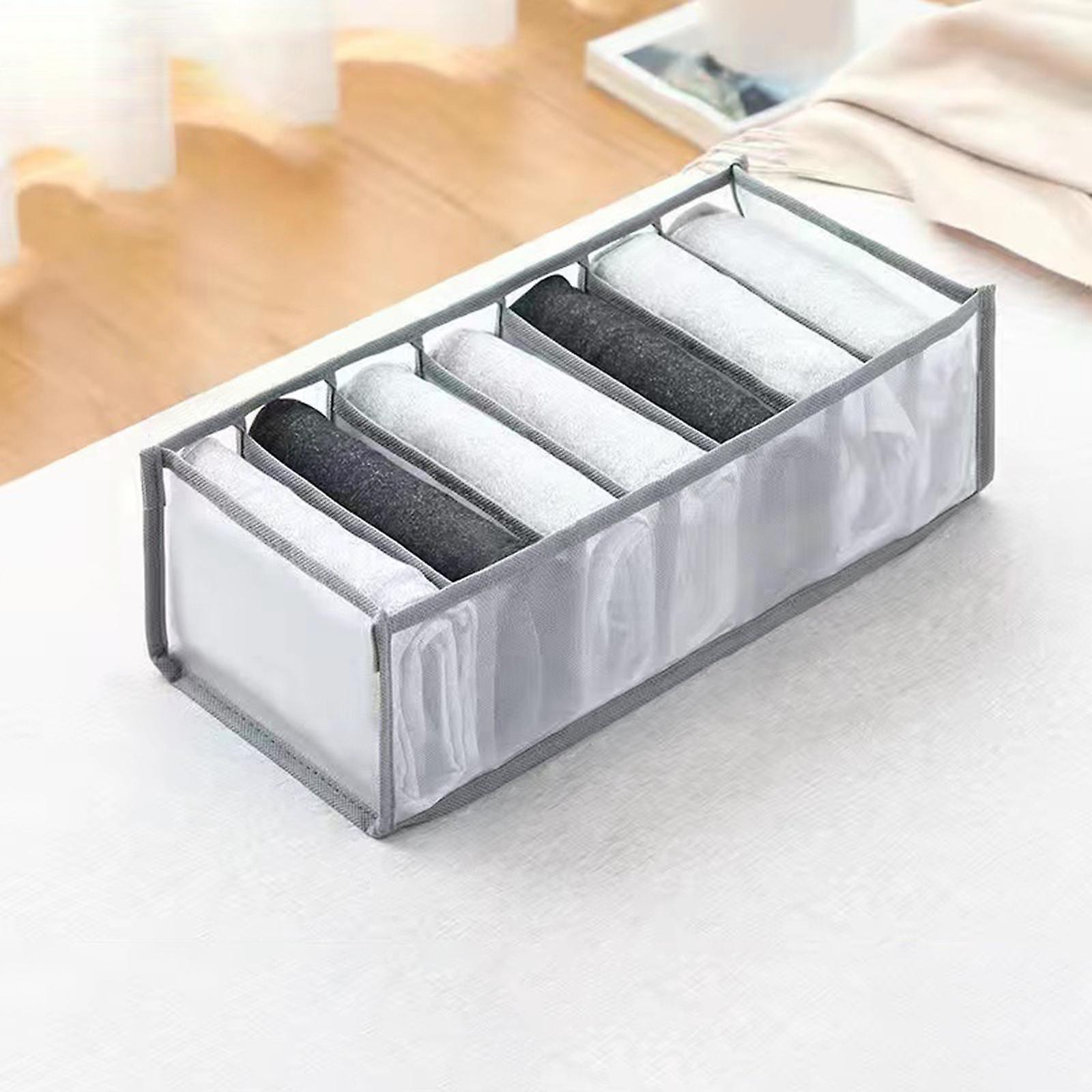 Cloth Drawer Organizer Pants Storage Divider Washable Foldable 7 Grids Large
