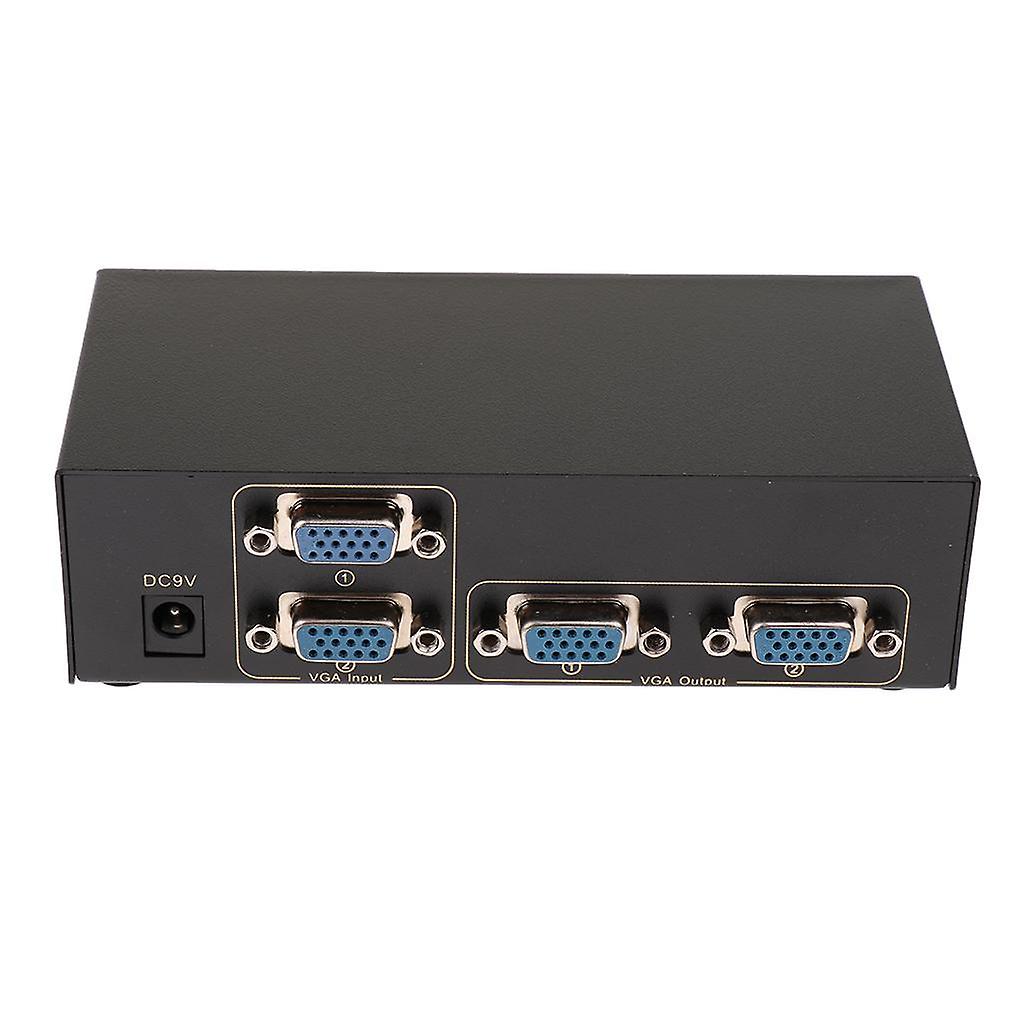 VGA Swicther Box 2 In 2 Out with Manual Switch Button 1920*1440 for Computer