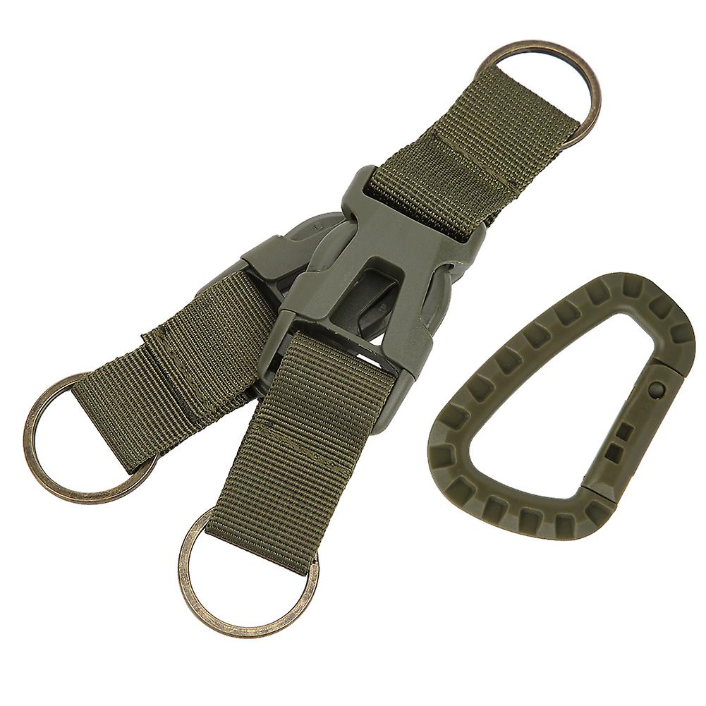 Multifunction Combination Three Ring Strap Buckle Tactics Backpack Hanging Buckle Waist Belt Hook(Multifunction Three Ring Buckle army green)