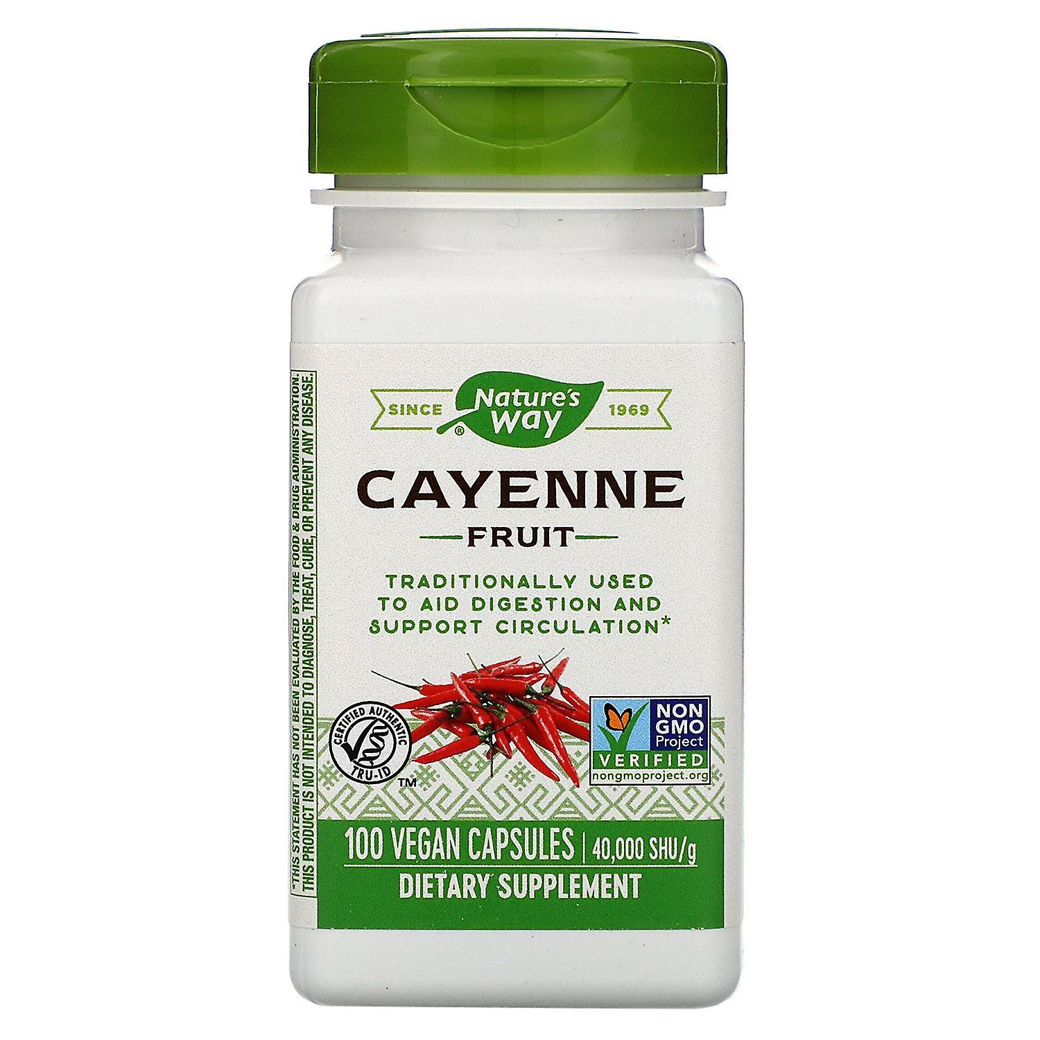 Nature's Way, Cayenne Fruit, 40,000 SHU/g, 100 Vegan Capsules