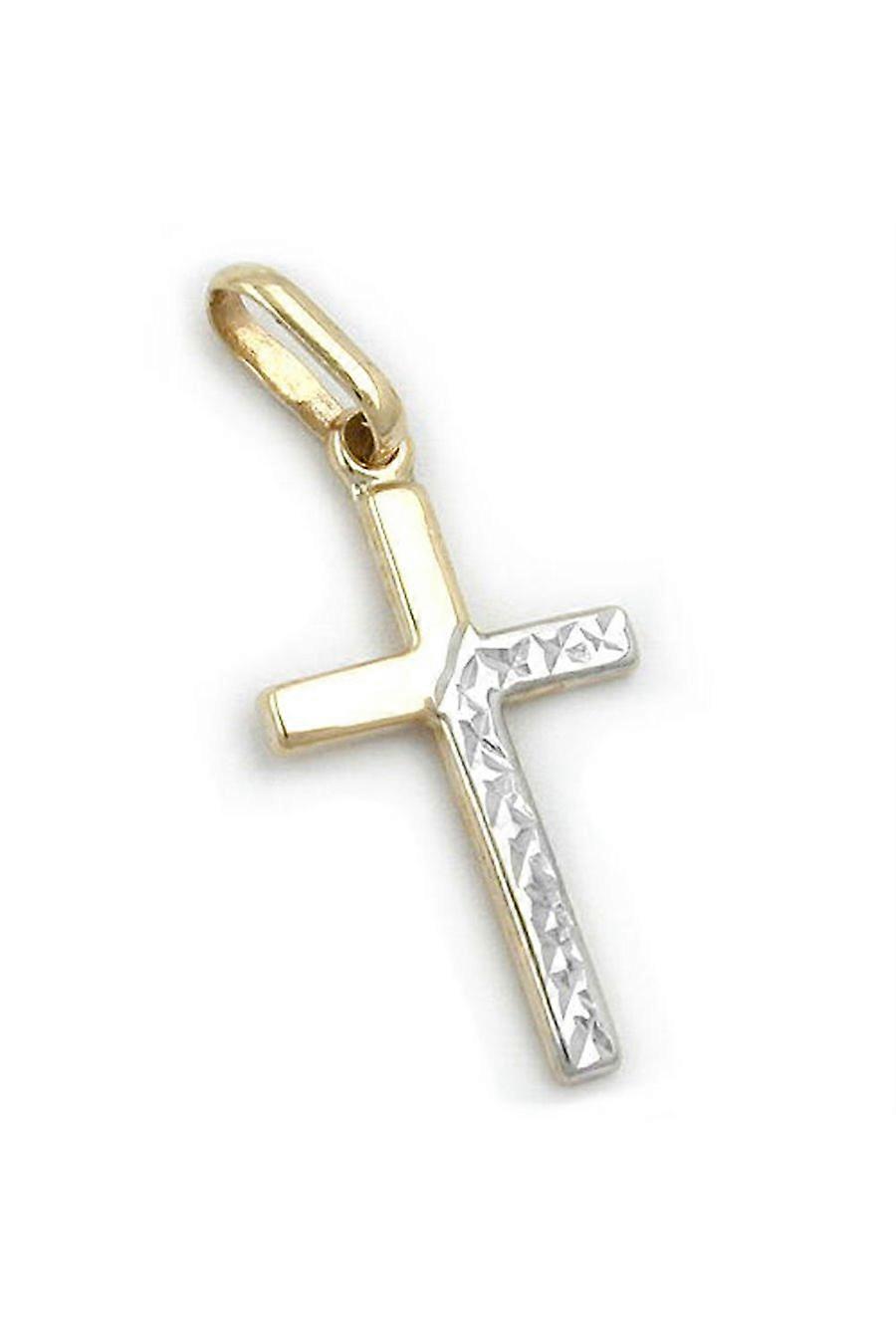 Pendant Cross Bi-coloured 9k Gold - Gl431067