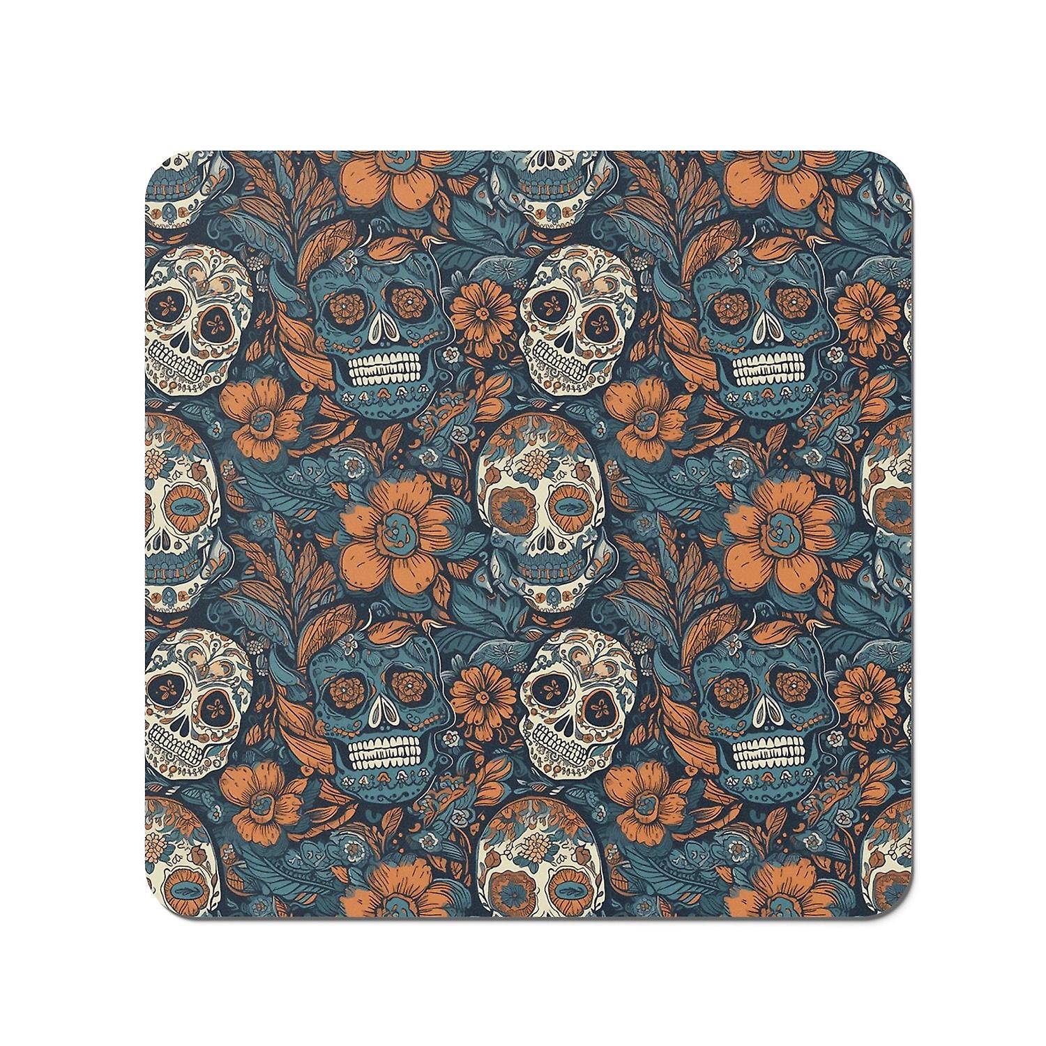 Dia De Los Muertos Skulls Pattern Coasters