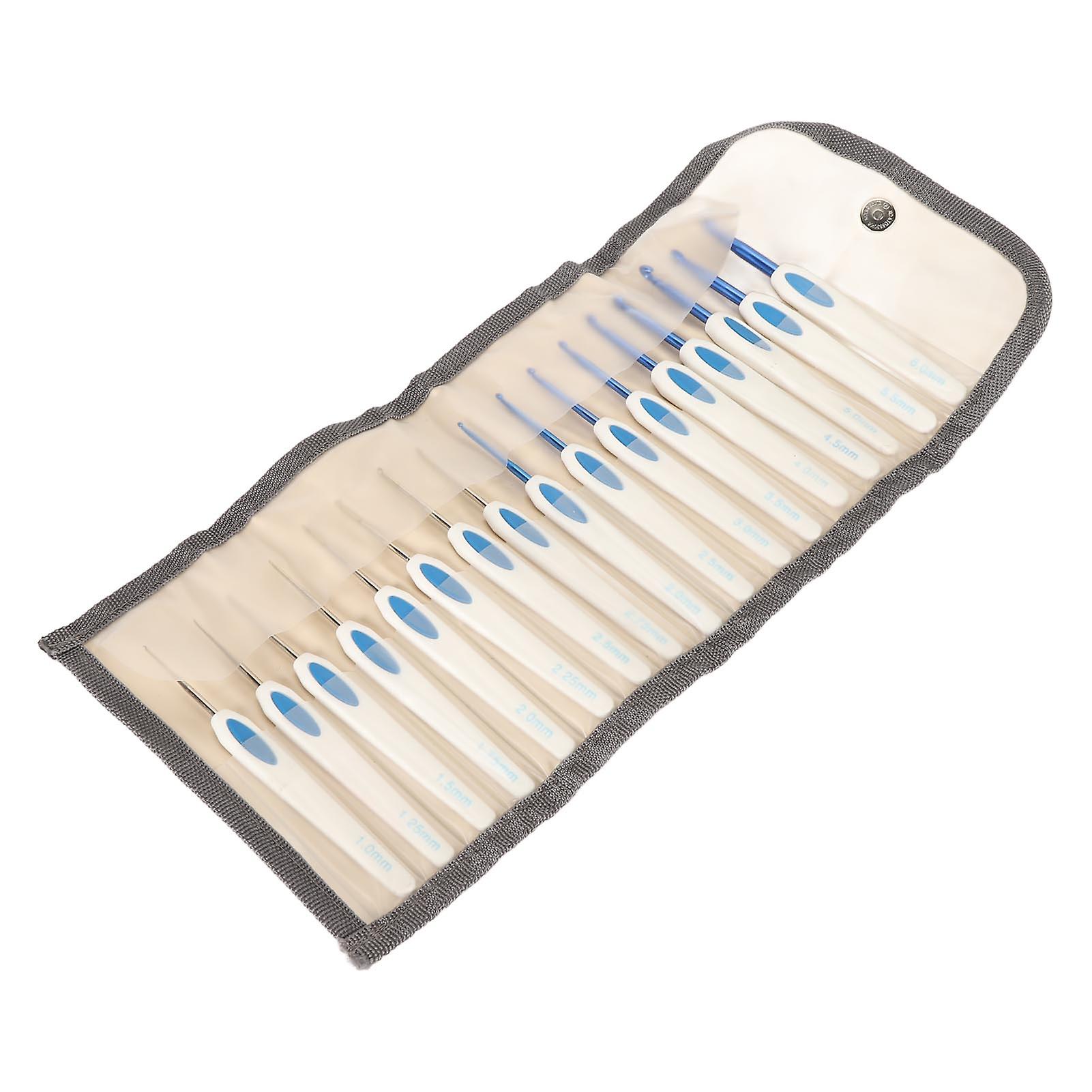 17pcs Crochet Hooks Set Aluminum Ergonomic Crochet Hooks with Case DIY Hand Knitting Art Tools for Arthritic Hands