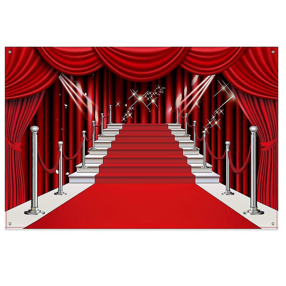 Red Curtain Backdrop Banner, Red Carpet Fabric Photography Backdrop Photo Background Studio Prop Fo