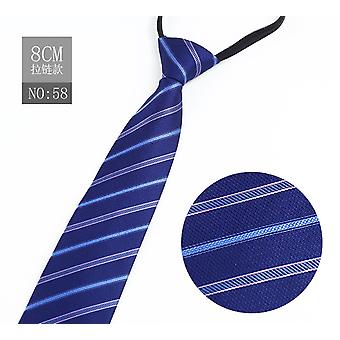 Fashion Lazy Zipper Ties Classic Blue Men's Stripe Wedding Ties Jacquard Woven 100% Silk Men Solid Necktie Polka Dots Ties