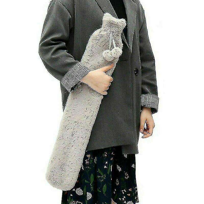 フェイクファーの取り外し可能な蓋付きの2Lエクストラロング魔法瓶