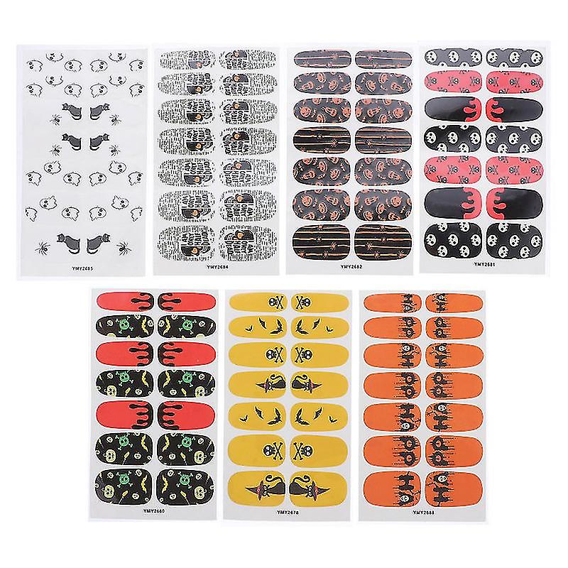 7pcs Luminous Nail Sticker For Halloween Decorations