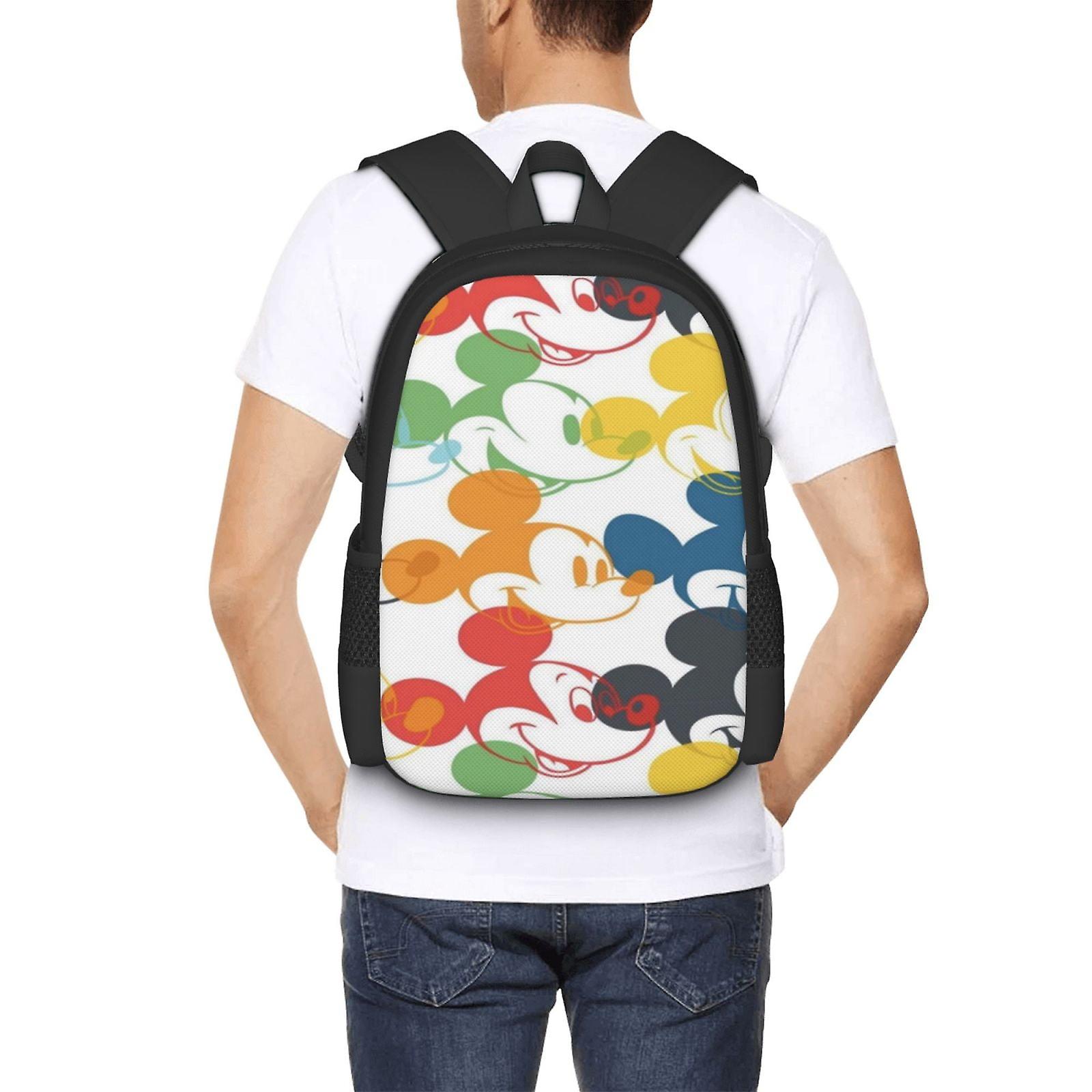 Mickey Mouse Backpack Large Capacity Laptop Bag Lightweight Adjustable Straps Casual Large Capacity