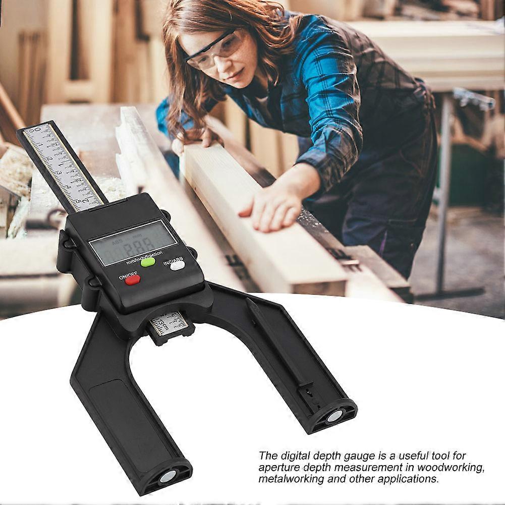 0.1mm Digital Depth Gauge LCD Magnetic Foot Opening Plastic Caliper