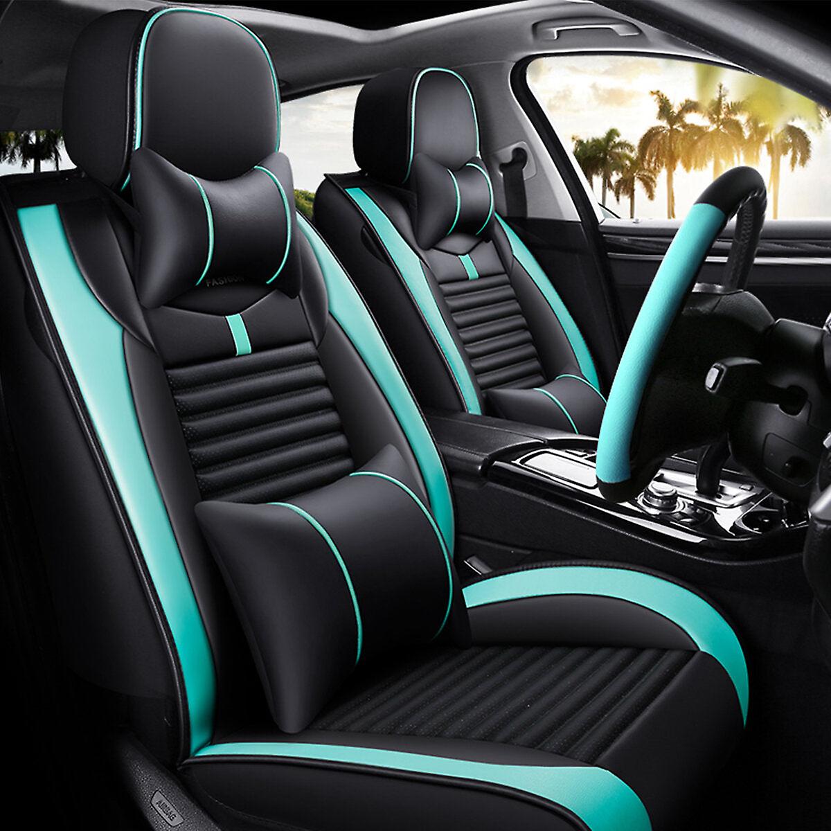 Pu Leather Auto Car Seat Cover Set Protector Front&rear Full Surrounding