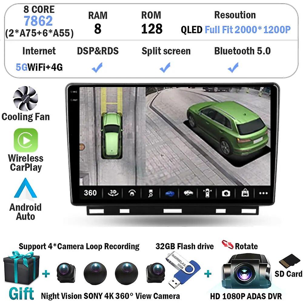 Android 13 For Renault Clio 5 Lutecia 2019 - 2021 Multimedia Player Navigation Car Radio Wireless Carplay Gps Auto 360 Camera 9