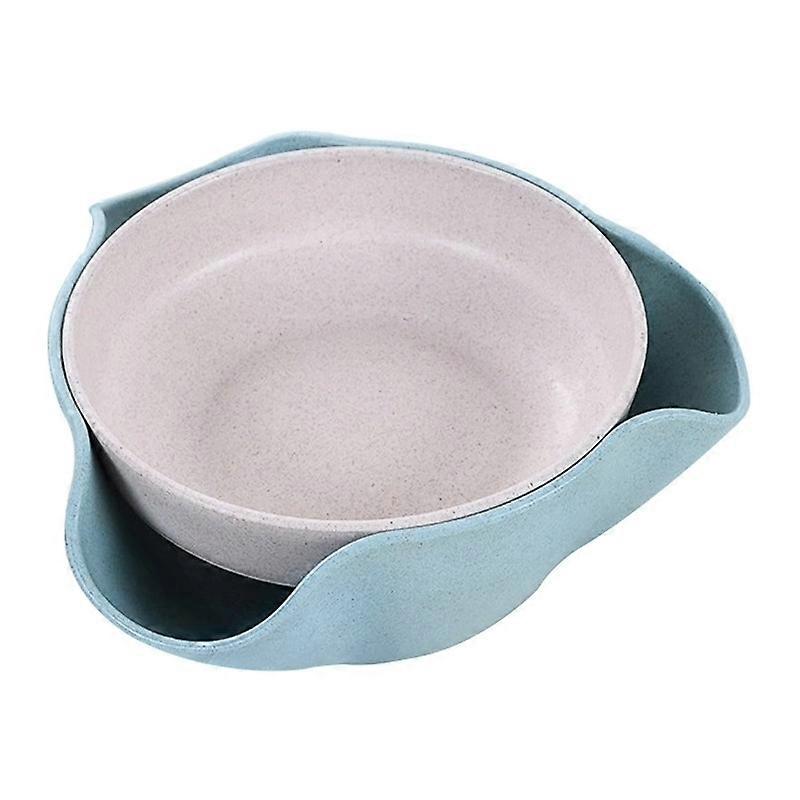 Double-Dish Appetizer serving bowl for olives, nuts, with under bowl for shells Blue