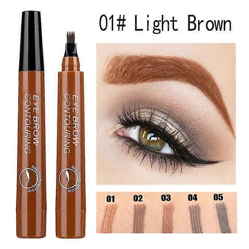 5 Colors 3D Microblading Eyebrow Tattoo Pen 4 Fork Tips Liquid Eyebrow Pencil Waterproof Lasting Eye Makeup New TSLM1