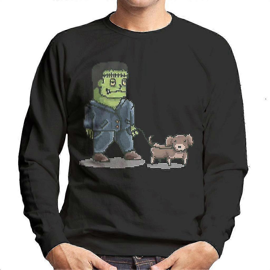 Retro Pixel Frankenstein hund Walker Mäns tröja
