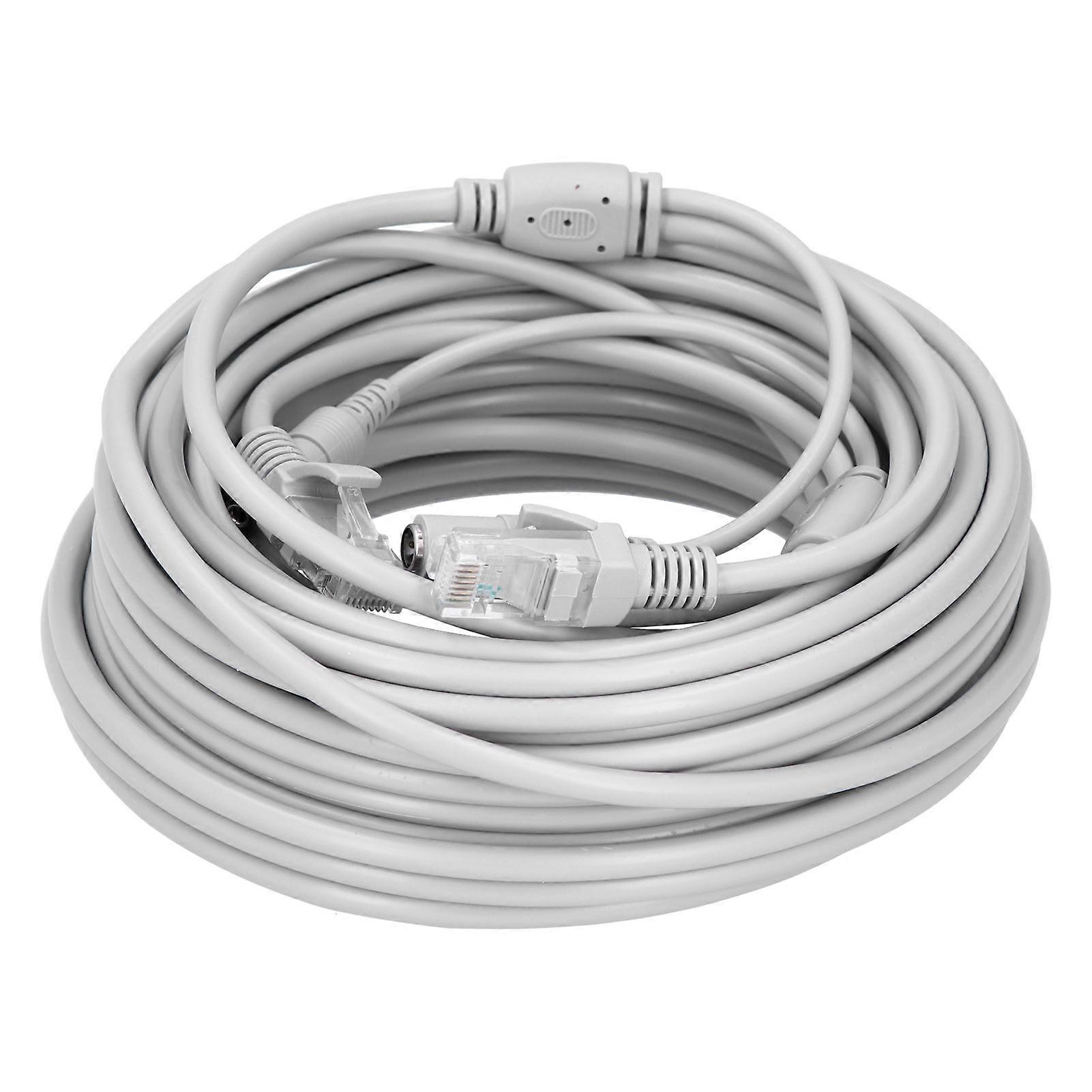 Portable Ethernet Cable 2in1 Power Supply Networks Cord For Ip Camera Nvr Cctv System20m / 65.6ft