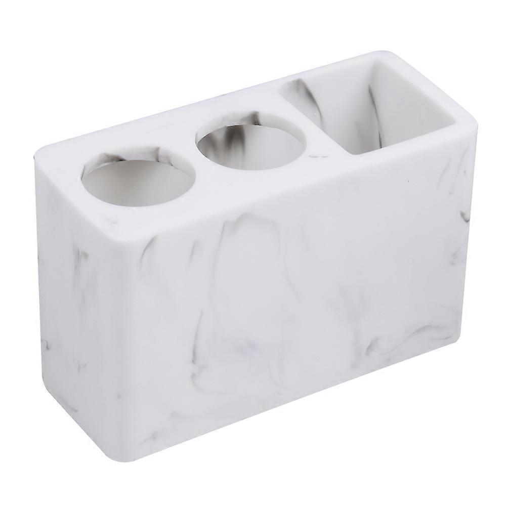 Resin Marble Texture Toothbrush Holder Stand Bathroom Toothpaste Pedestal